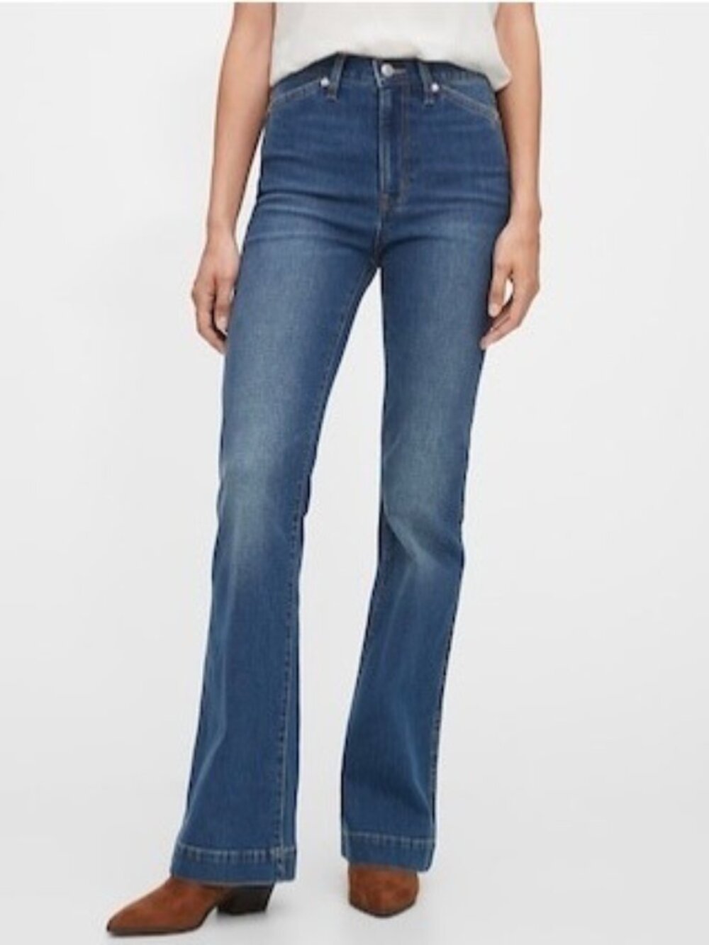 Gap Denim Jeans Size 18 Plus Medium Wash High Rise Flare Western Coastal Cowgirl